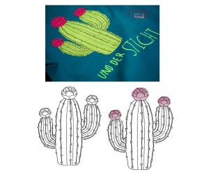 Stickdatei - Kaktus3 Line Art